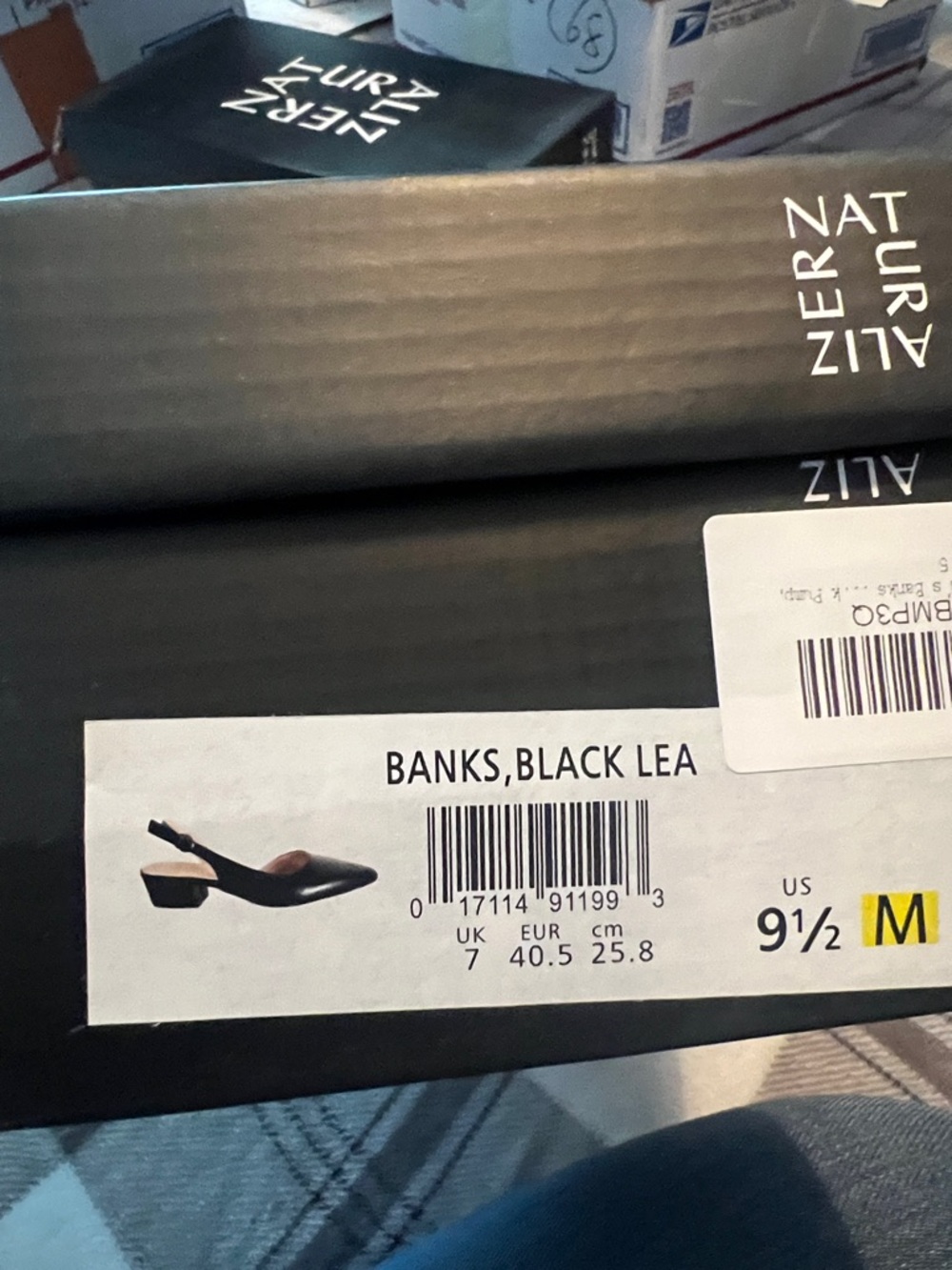 Naturalizer Black Pointed Slingback Mules - Classic Low Heel - Picture 6 of 6
